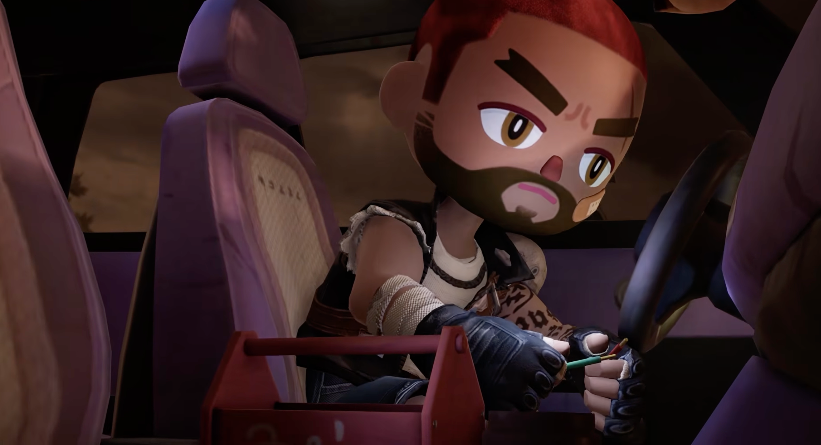 Zeverland character working on a vehicle