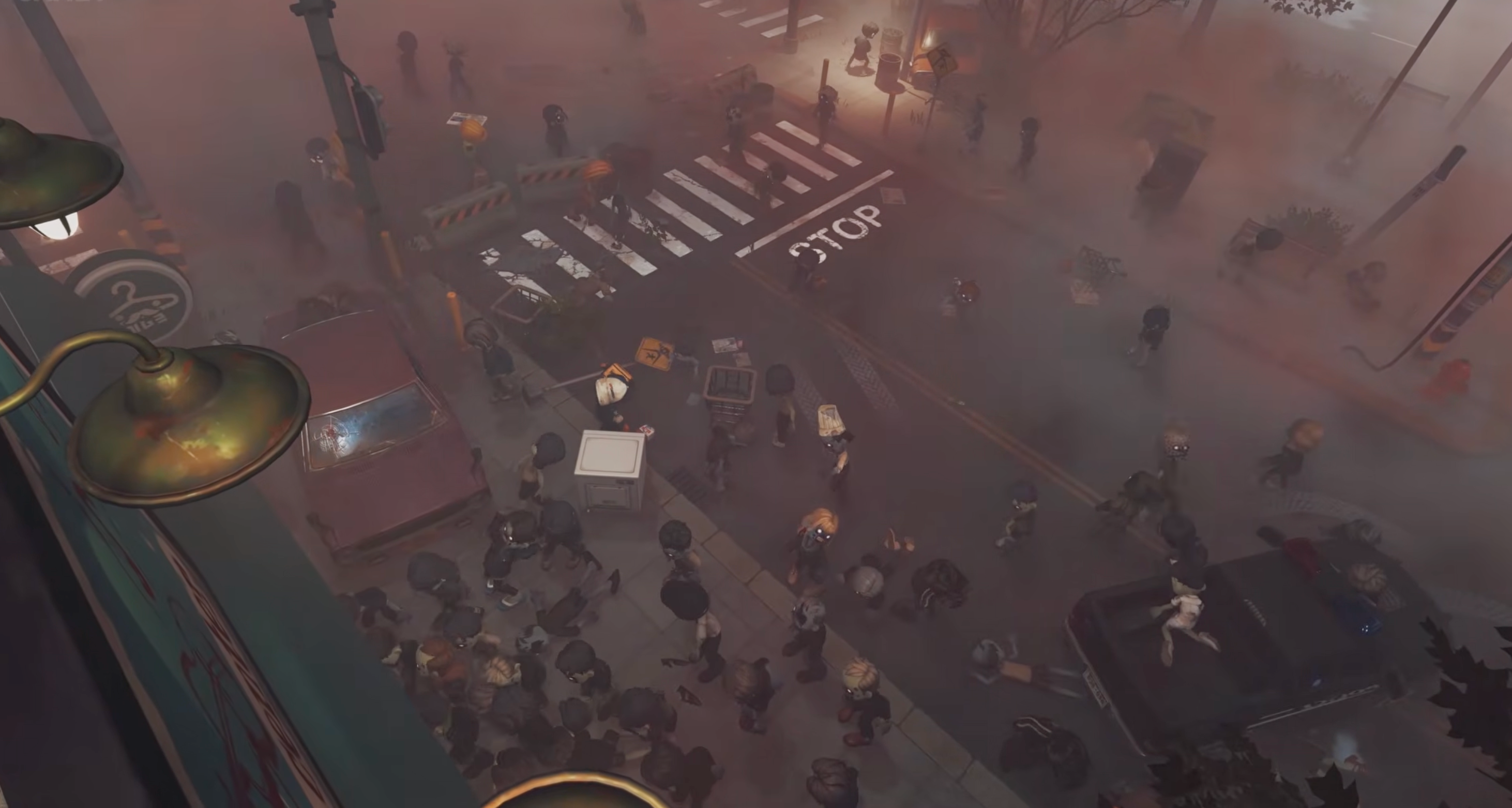 Zeverland survivor facing a zombie-filled street