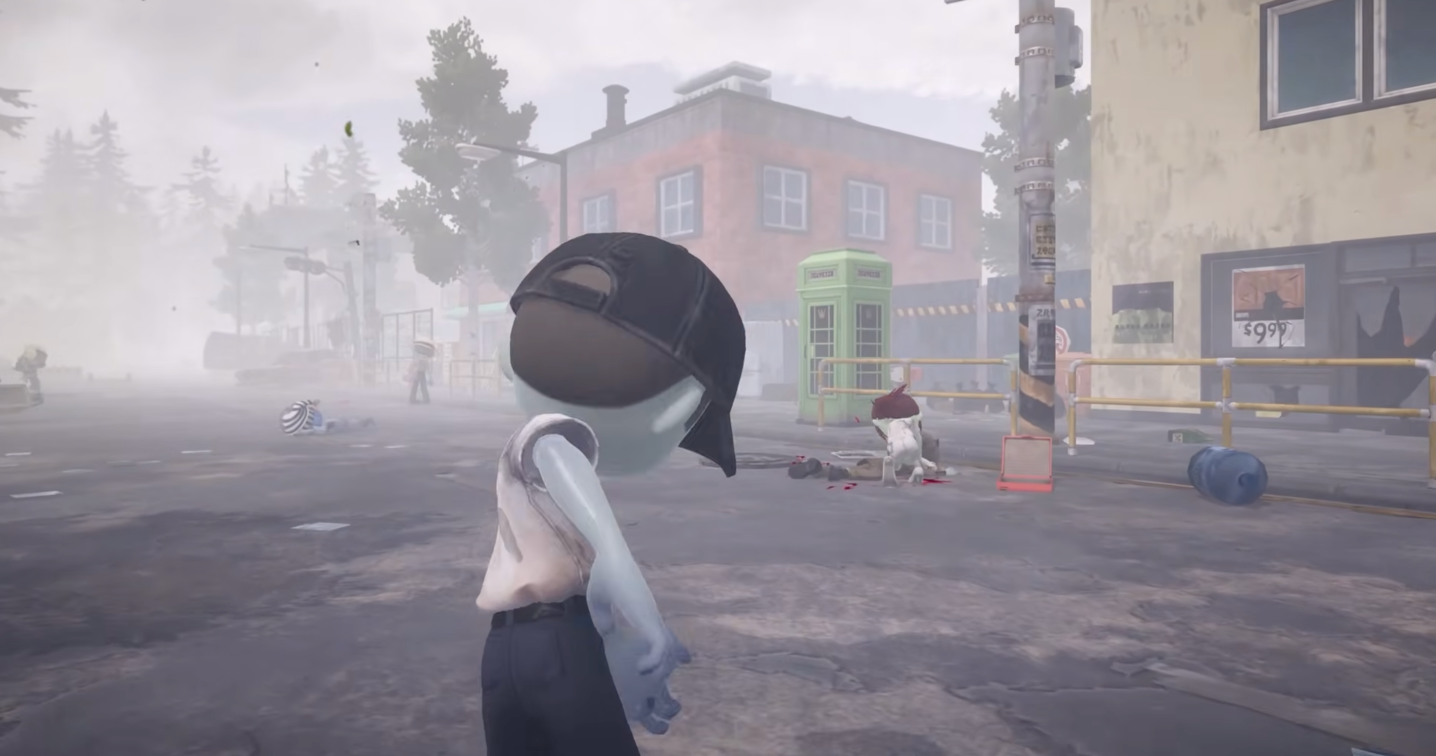 Zeverland character exploring a foggy urban street